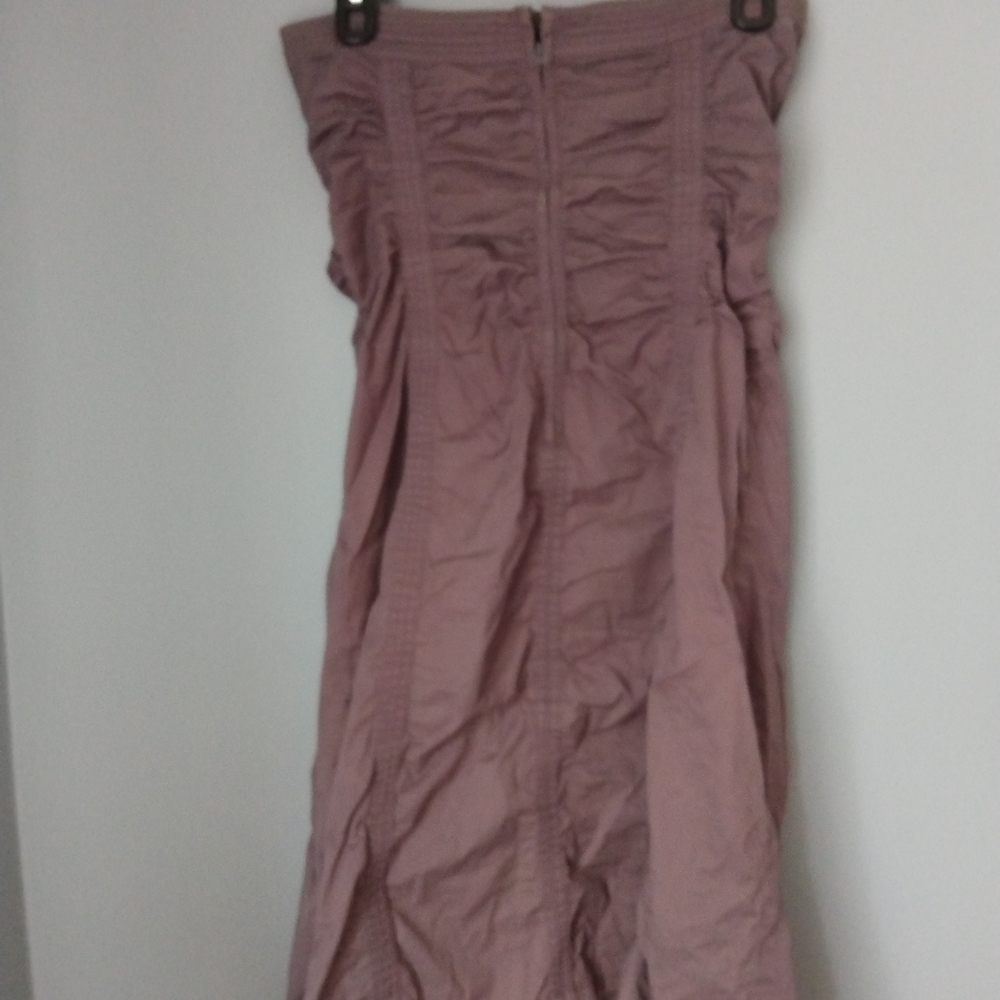 Strapless Dress with Ruching, Gray  Back Zipper Junior - Picture 8 of 8